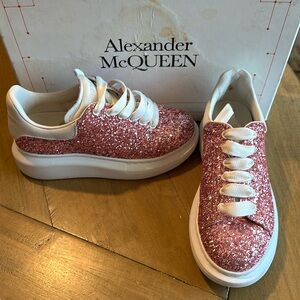 Alexander McQueen pink glitter sneakers little girl